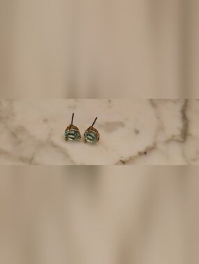 Aqua Blue Stud Earrings - Women Jewelry